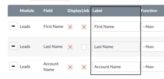 SuiteCRM fields label