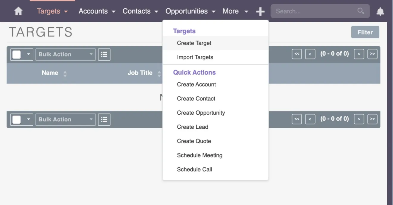 Create new Target in SuiteCRM