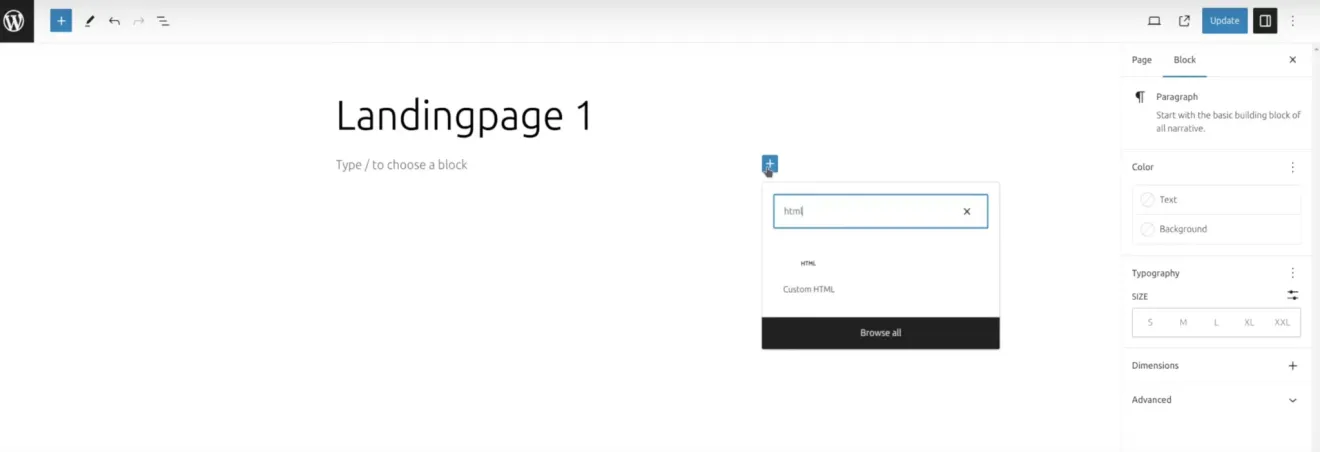 landingpage html block