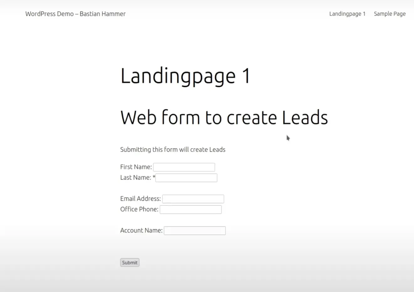 landing page updated formatting