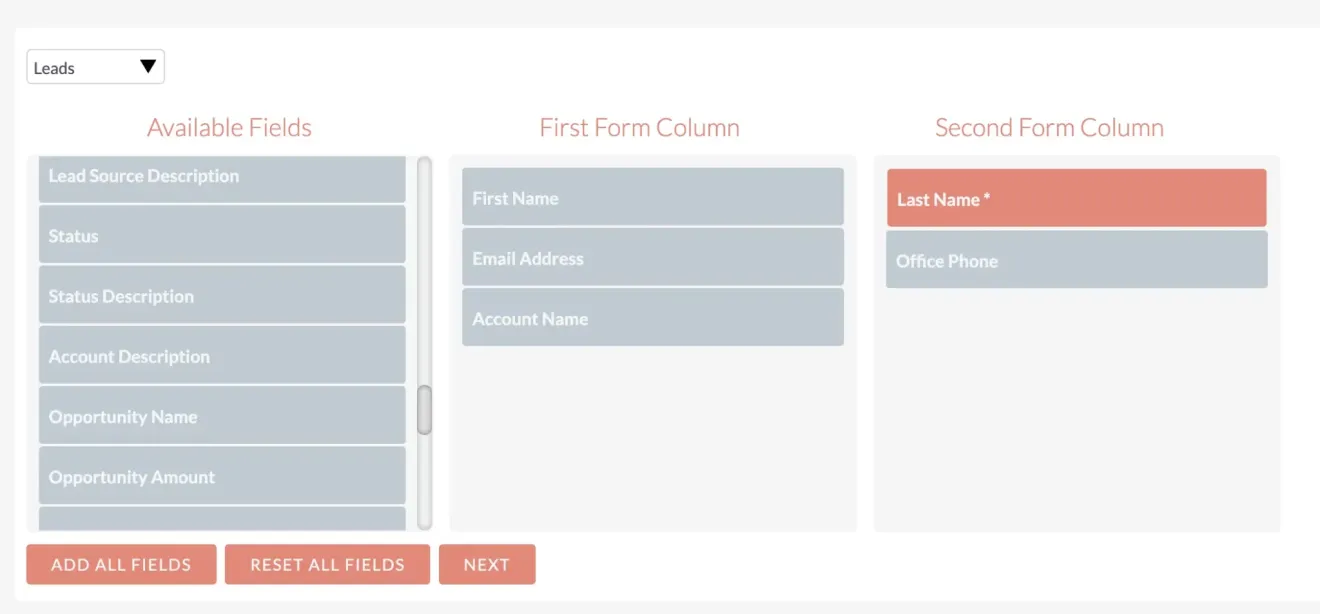 SuiteCRM choosing form fields and column layout
