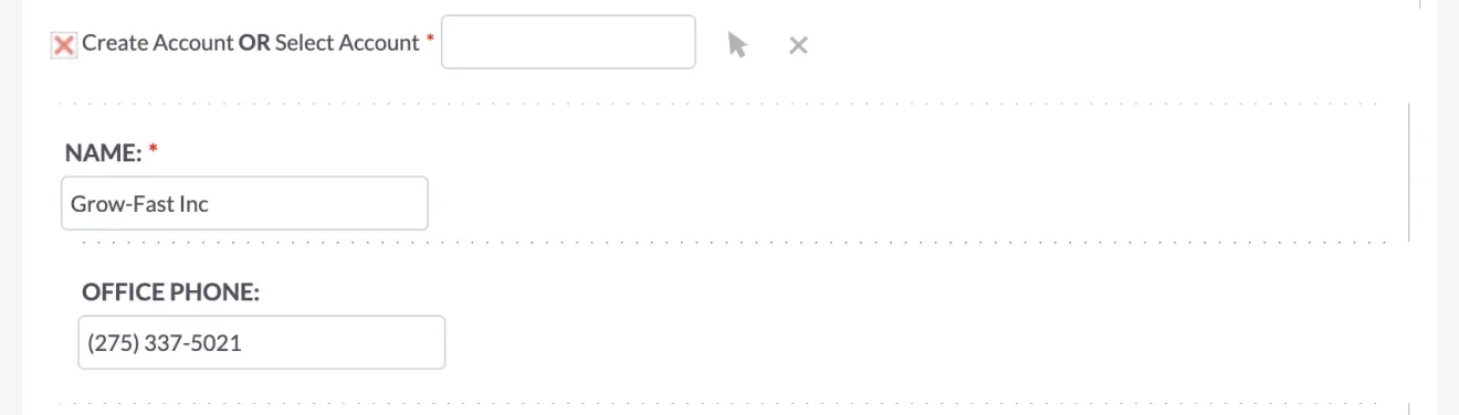 suitecrm convert lead create account or select account