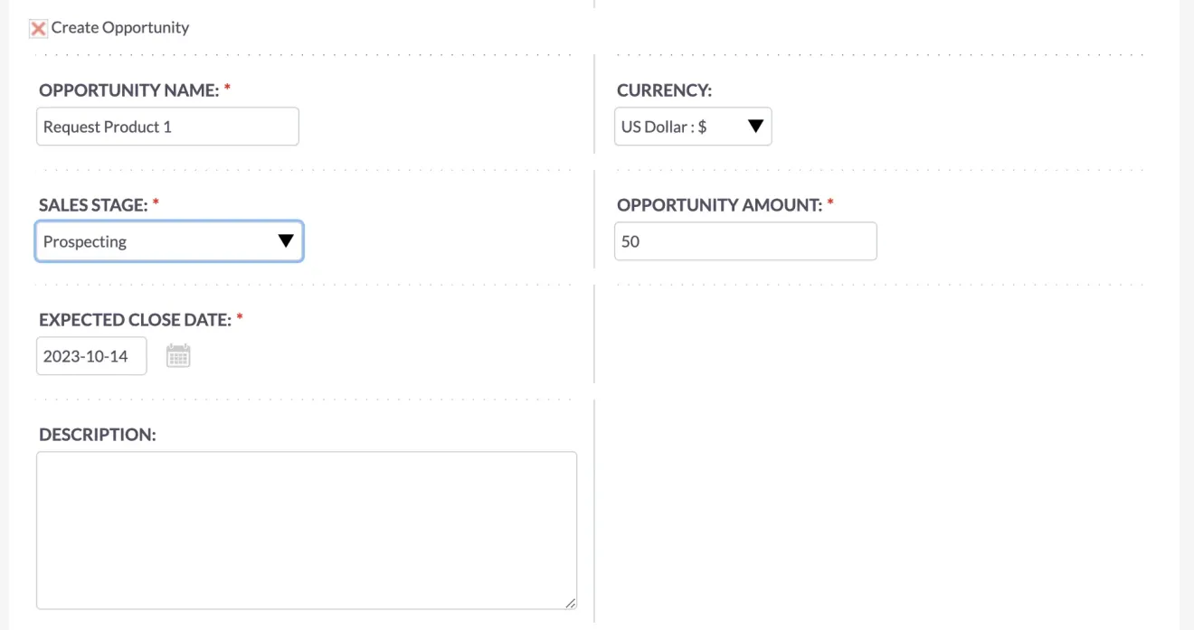 suitecrm convert lead create opportunity