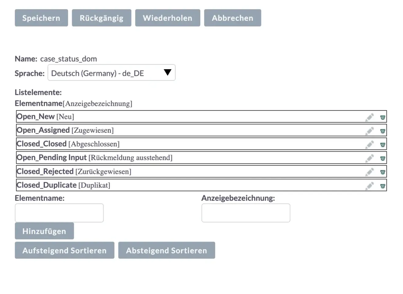 SuiteCRM dropdown liste bearbeiten namensformat