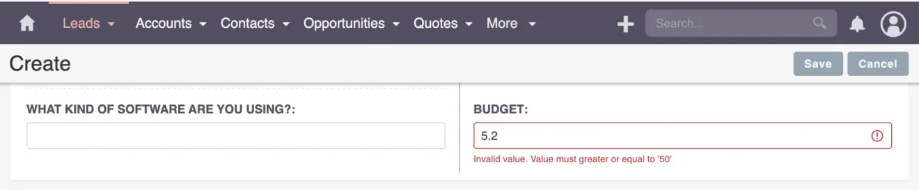 SuiteCRM test new integer field
