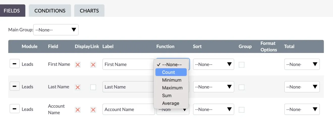 SuiteCRM fields function