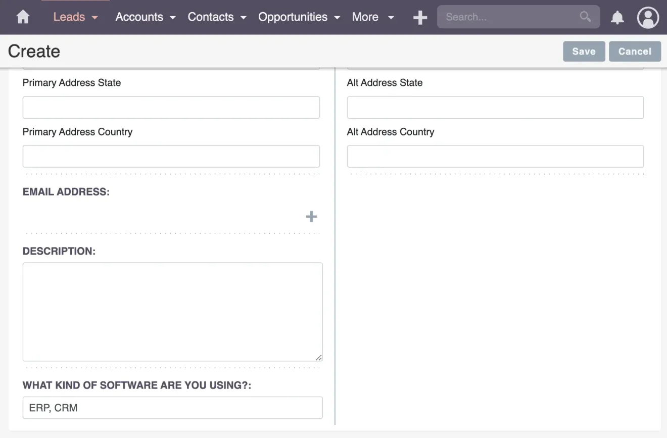 SuiteCRM new textfield in Leads
