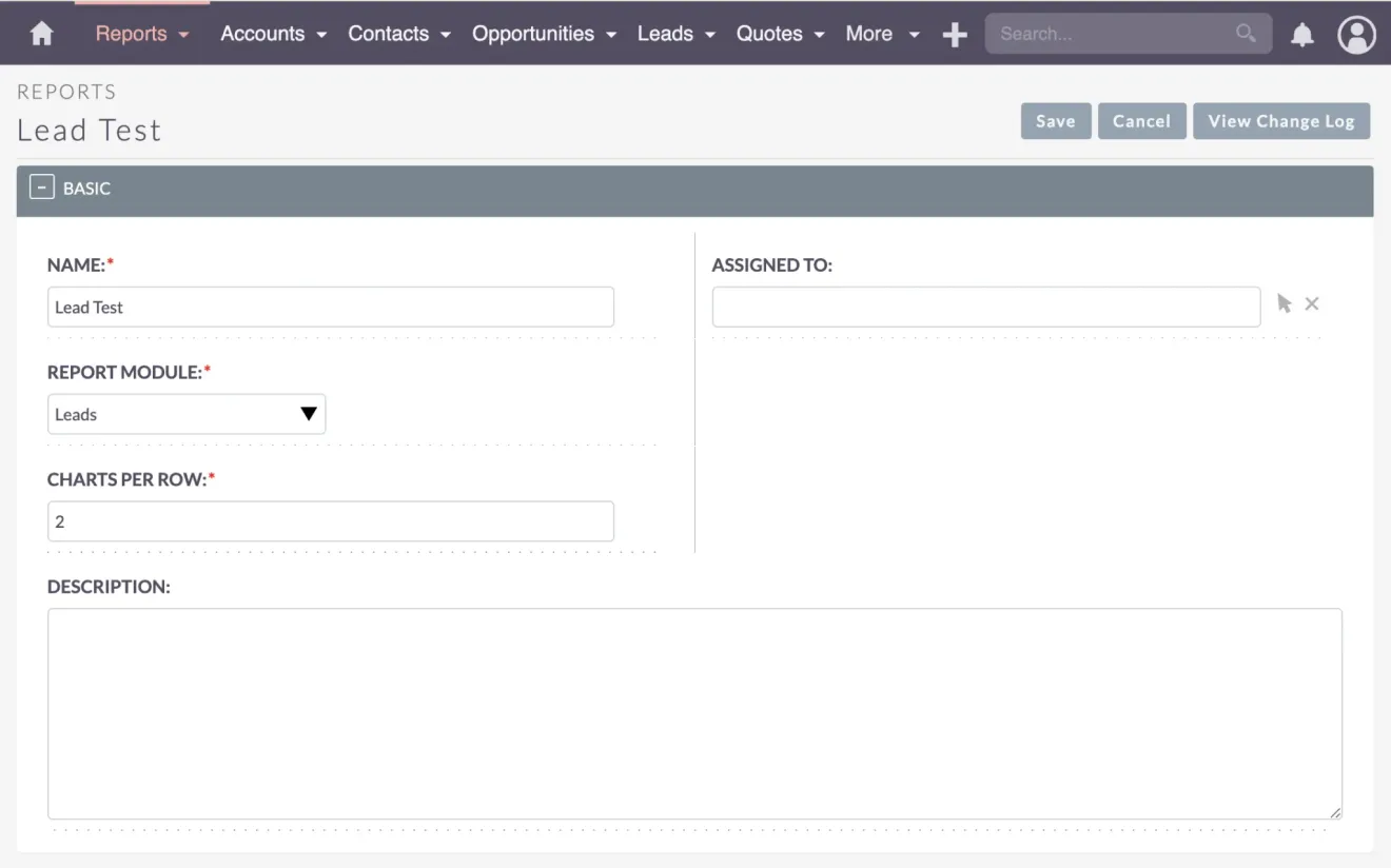 SuiteCRM Report Basics create report