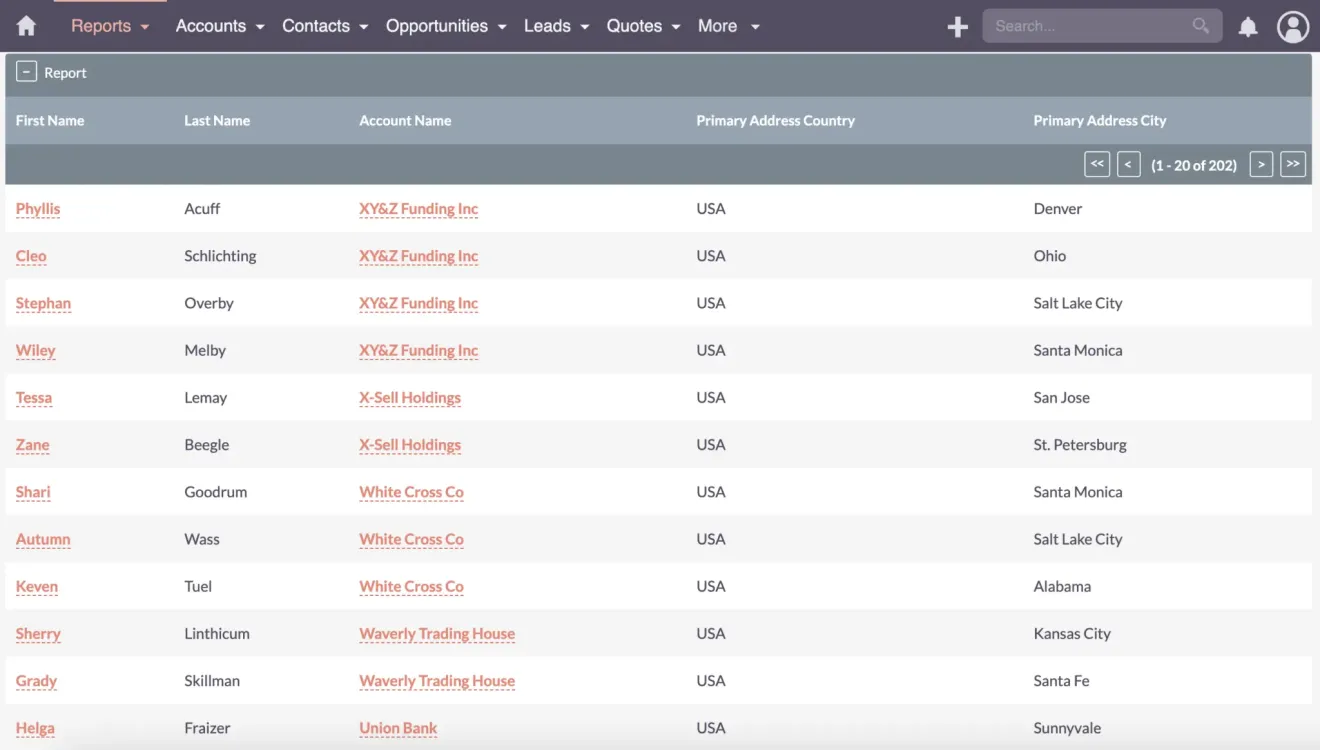 SuiteCRM report fields final