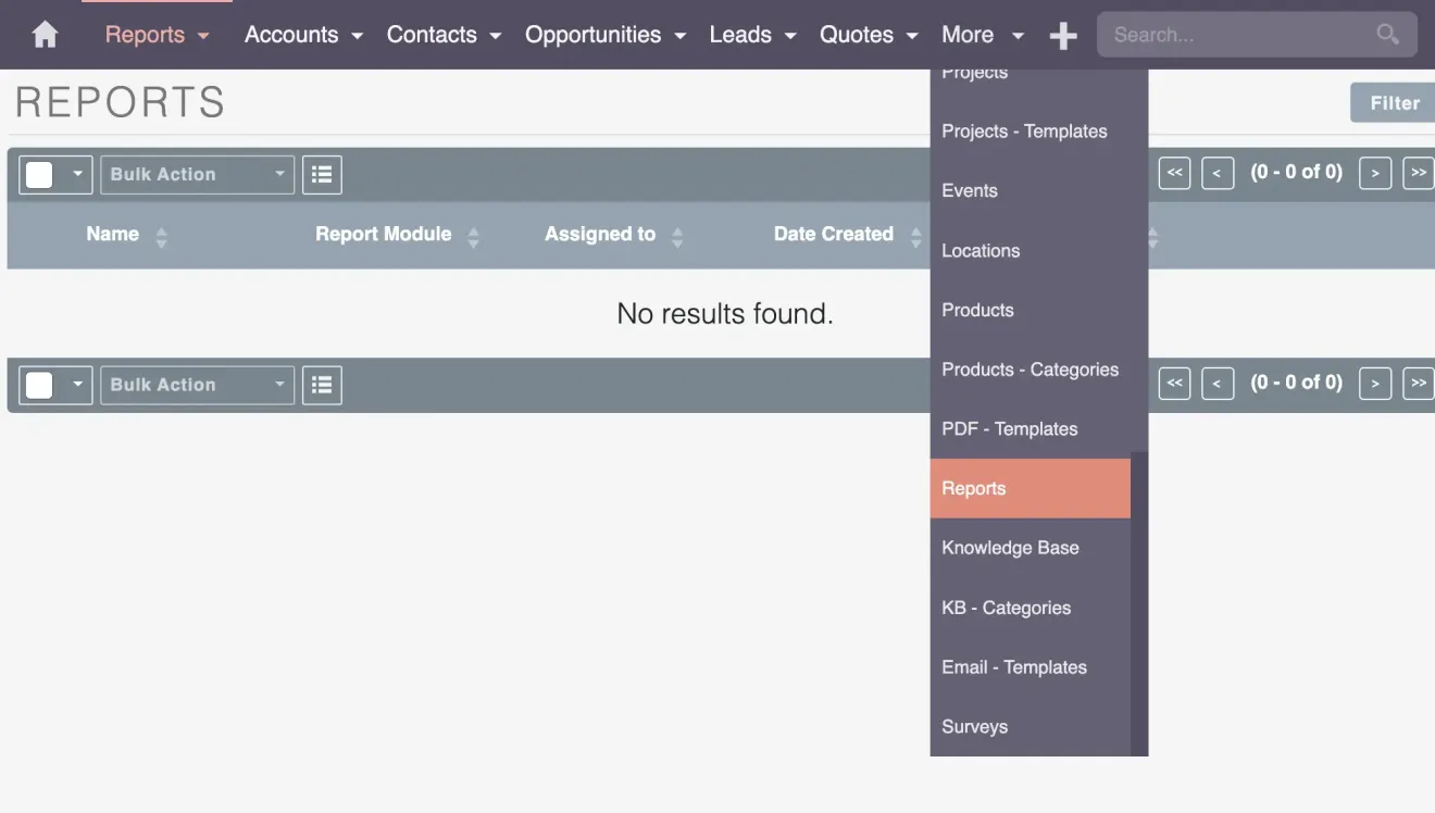 SuiteCRM Reports module