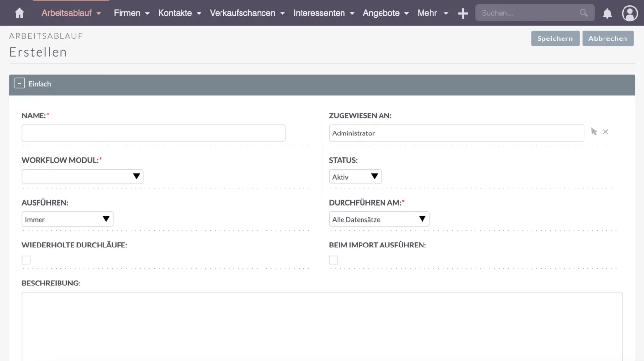 suitecrm arbeitsablauf erstellen calculated fields