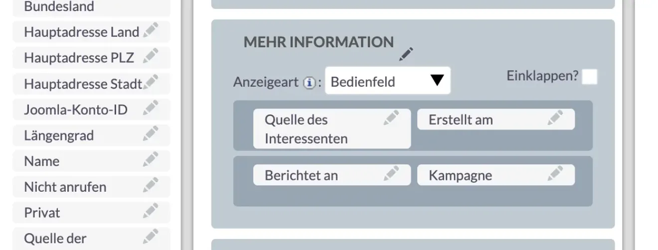 suitecrm hinzufügen erstellt am feld