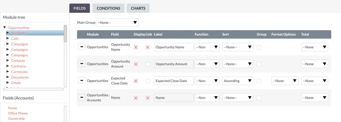 SuiteCRM linking Accounts to Opportunities