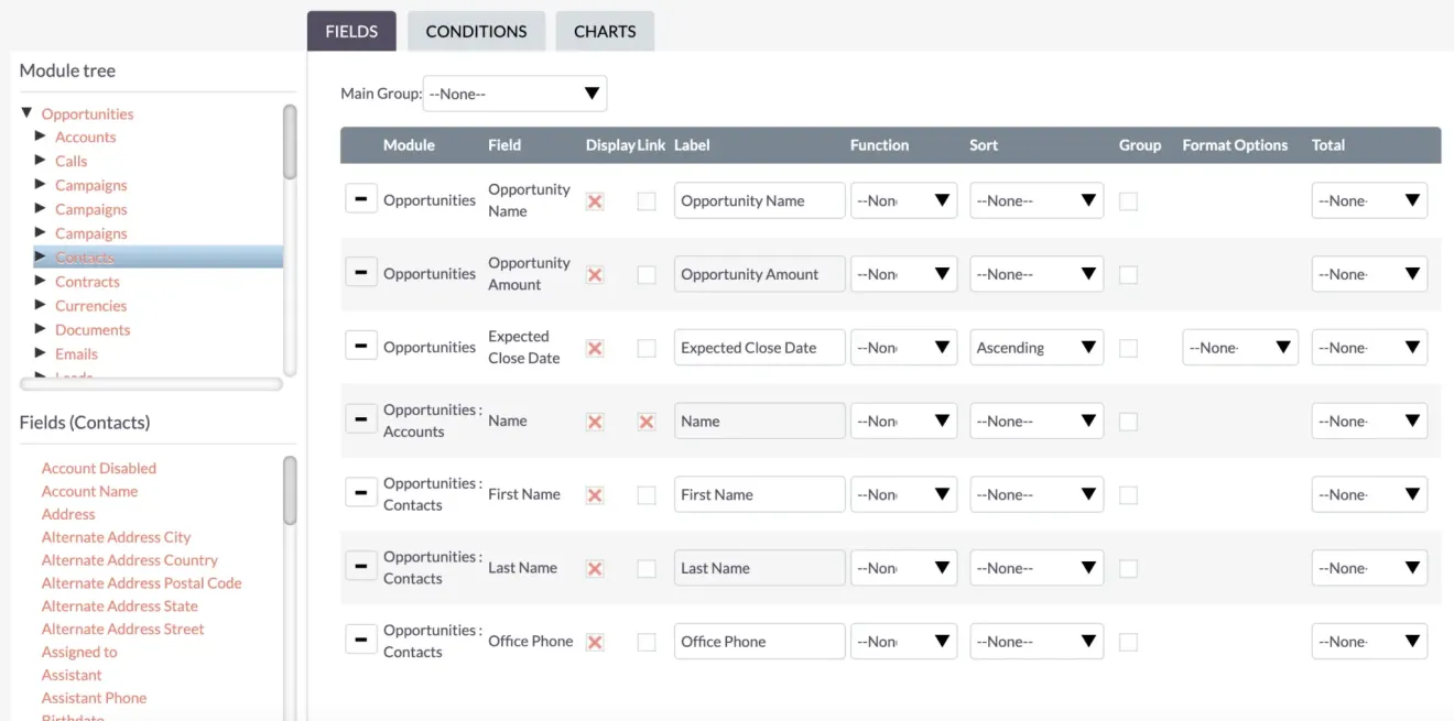 SuiteCRM linking Contacts to Opportunities