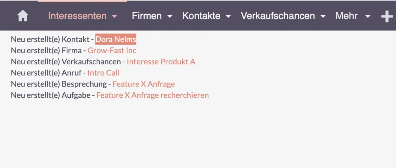 suitecrm neuer kontakte firmen interessenten