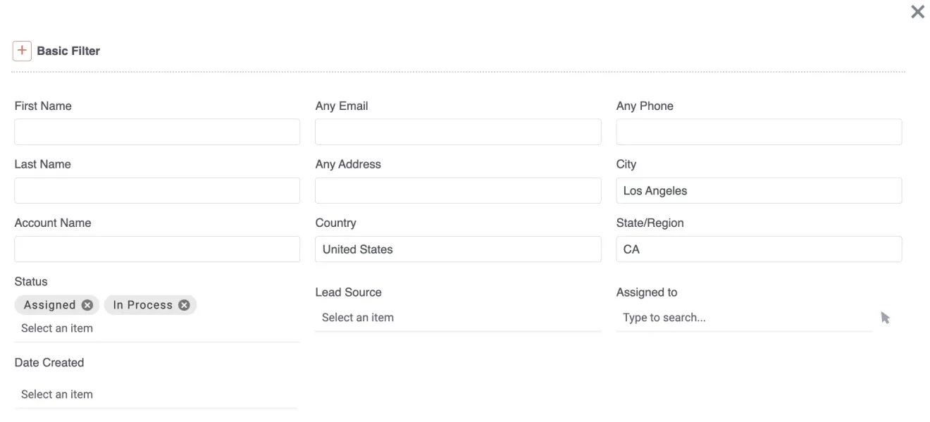 suitecrm target list link search filter